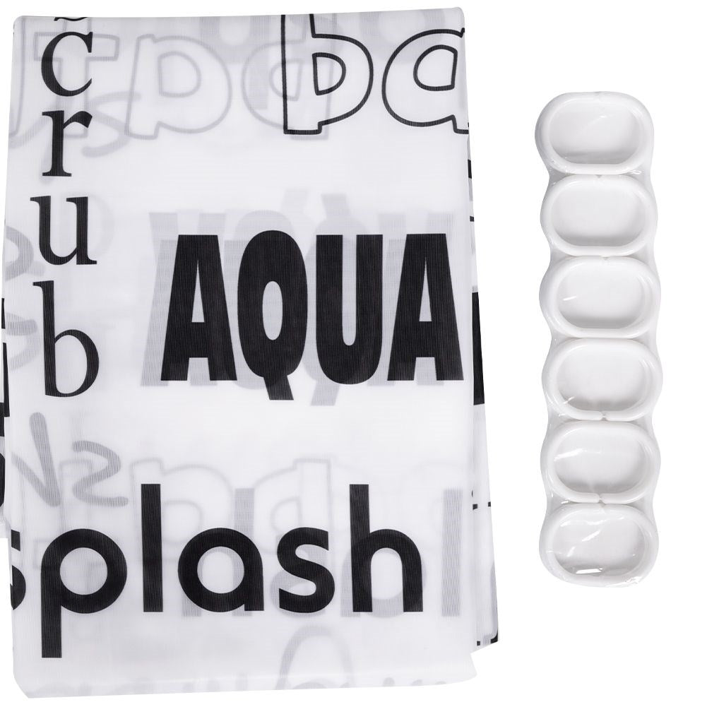 Shower curtain: Water protection, privacy, durable, 12 hooks