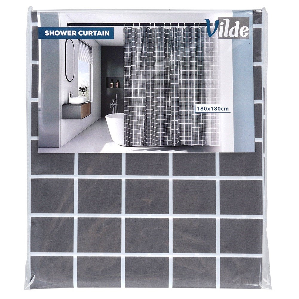 Shower curtain hooks waterproof 180x180 cm