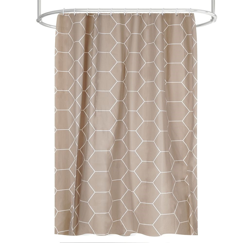 Shower curtain with 12 hooks, water-resistant and durable
