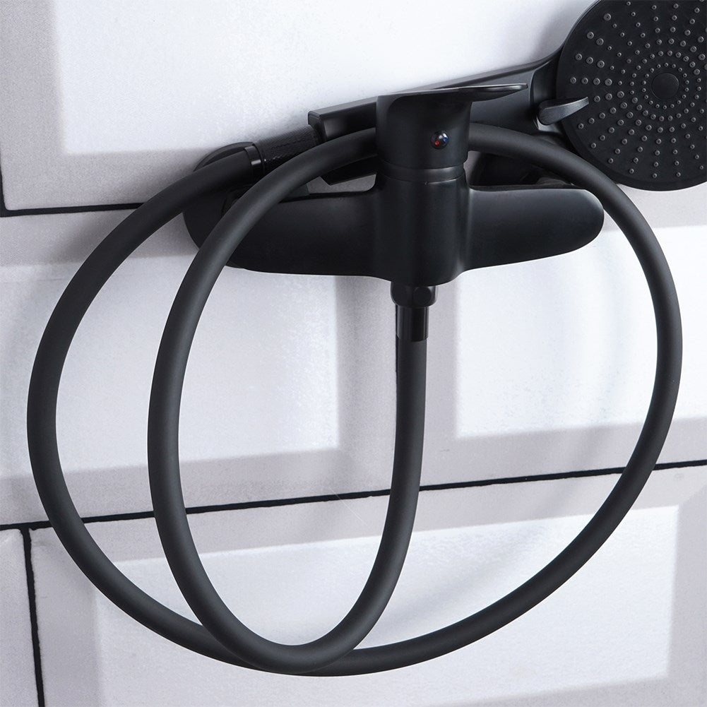 Shower hose, 150 cm, plastic, matt black, standard threads 1/2