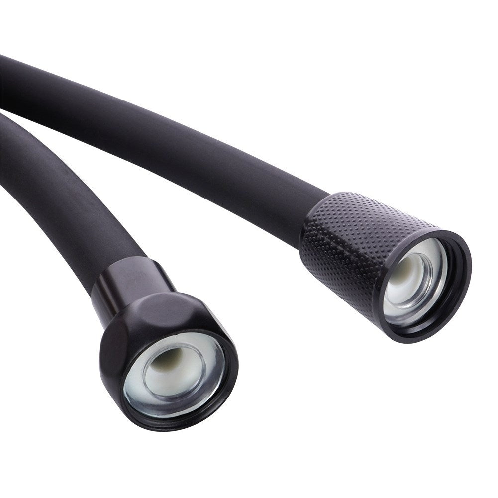 Shower hose, 150 cm, plastic, matt black, standard threads 1/2