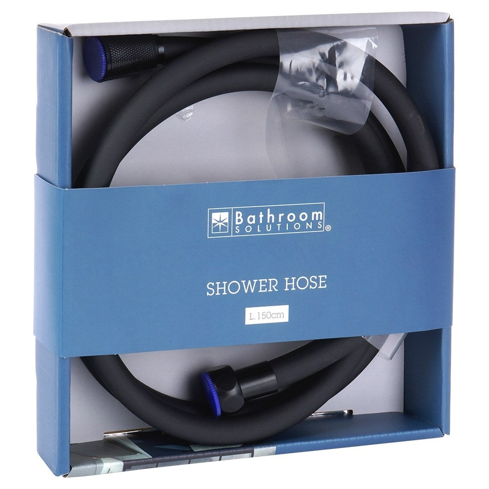 Shower hose, 150 cm, plastic, matt black, standard threads 1/2