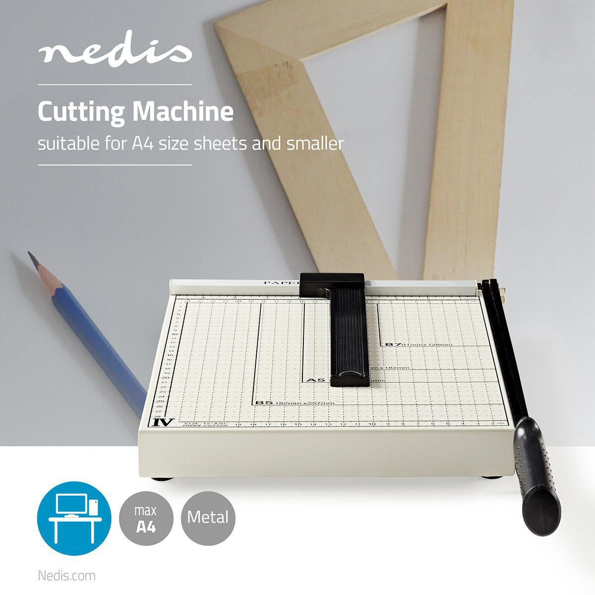 Shredder | Max. cutting size: 210 x 297 mm | Type of knife: Metal | Metal | Black / White
