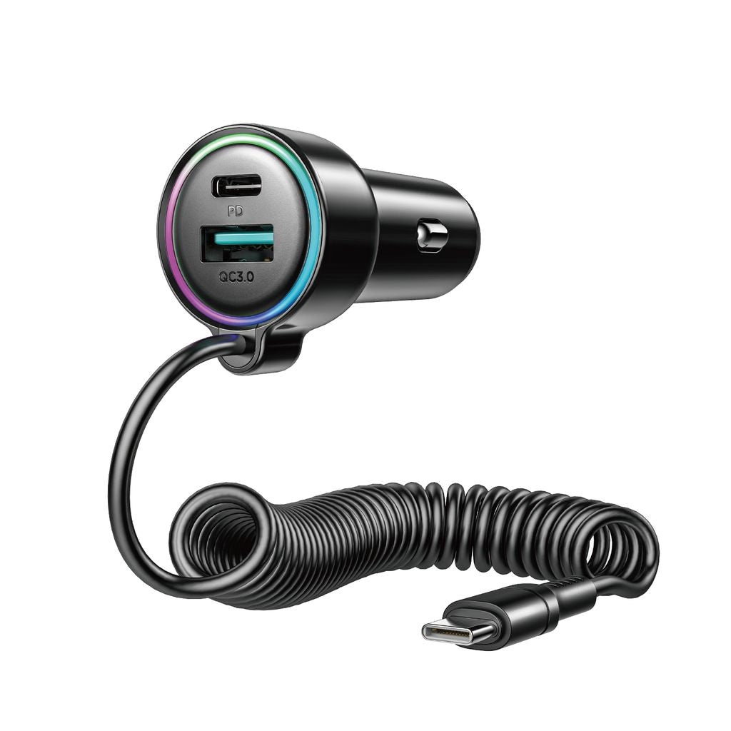 SiGN 90W 3-in-1 Fast Car Charger with USB-C Cable