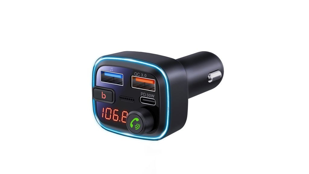 SiGN FM Transmitter & Car Charger 48W, 2x USB-A/1x USB-C 30W PD