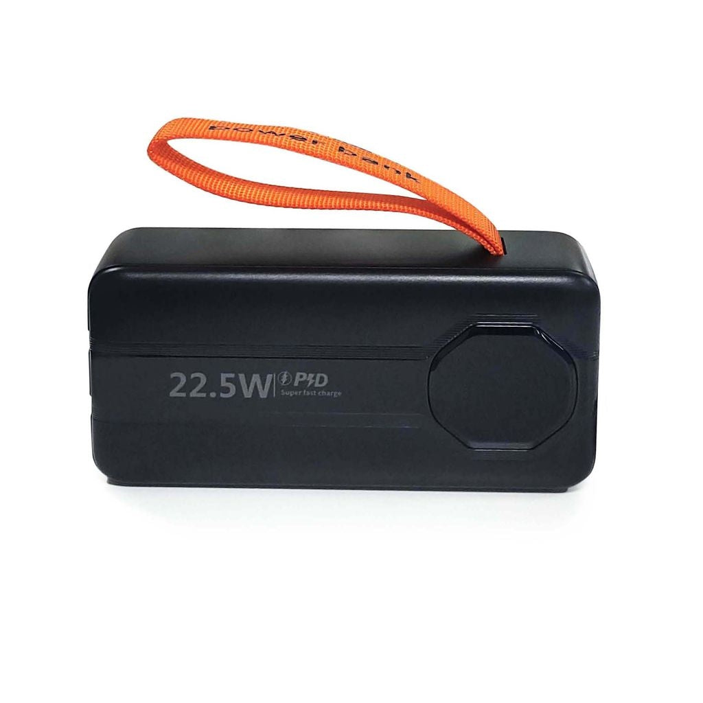 SiGN Powerful Powerbank with Built-in Cables, 30000mAh - Black