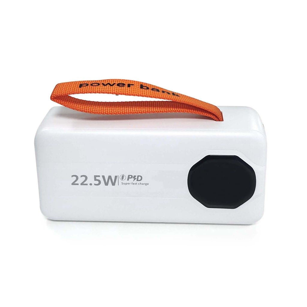 SiGN Powerful Powerbank with Built-in Cables, 30000mAh - White