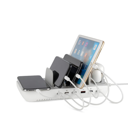 SiGN USB Charging Station 65W with Wireless Charging and USB-C - White
