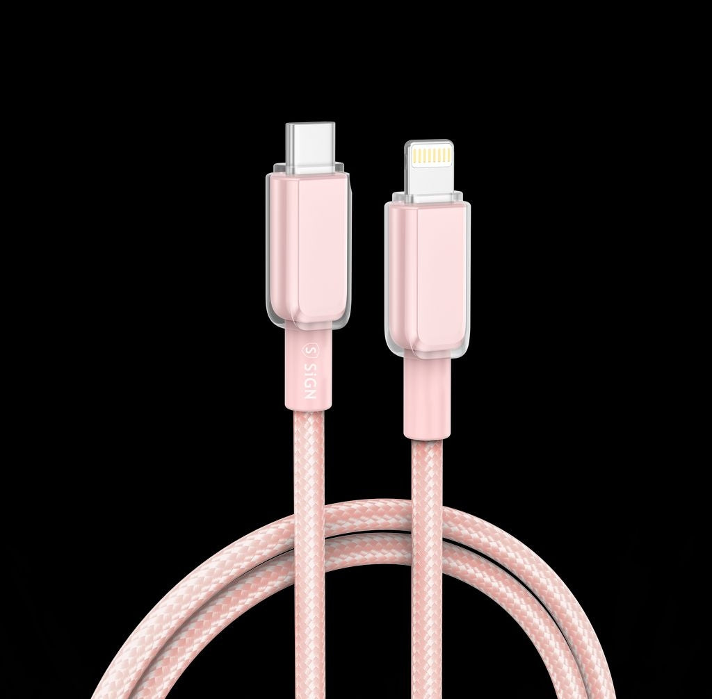 SiGN USB-C to Lightning Cable 30W, 1m - Pink