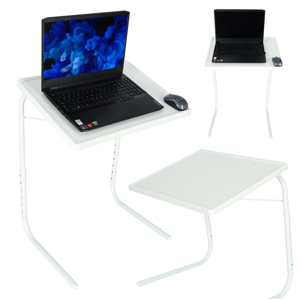 Side table for laptop folding 52 x 40 cm white