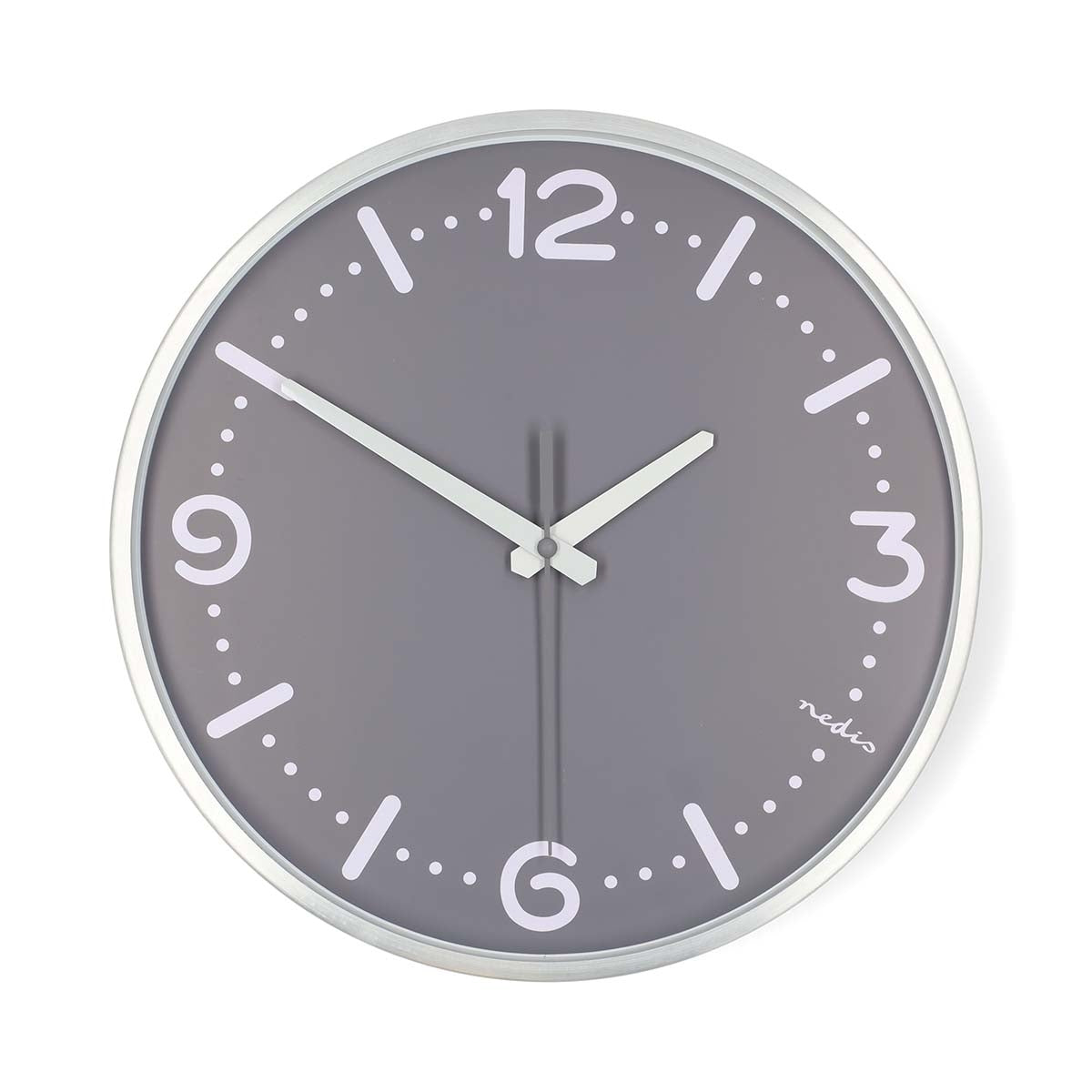 Silent Aluminium Wall Clock, 300mm Diameter