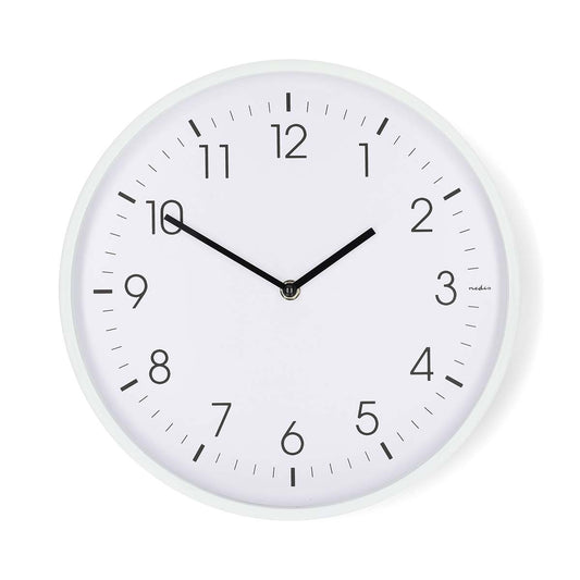 Silent Wall Clock, 300mm, White Plastic