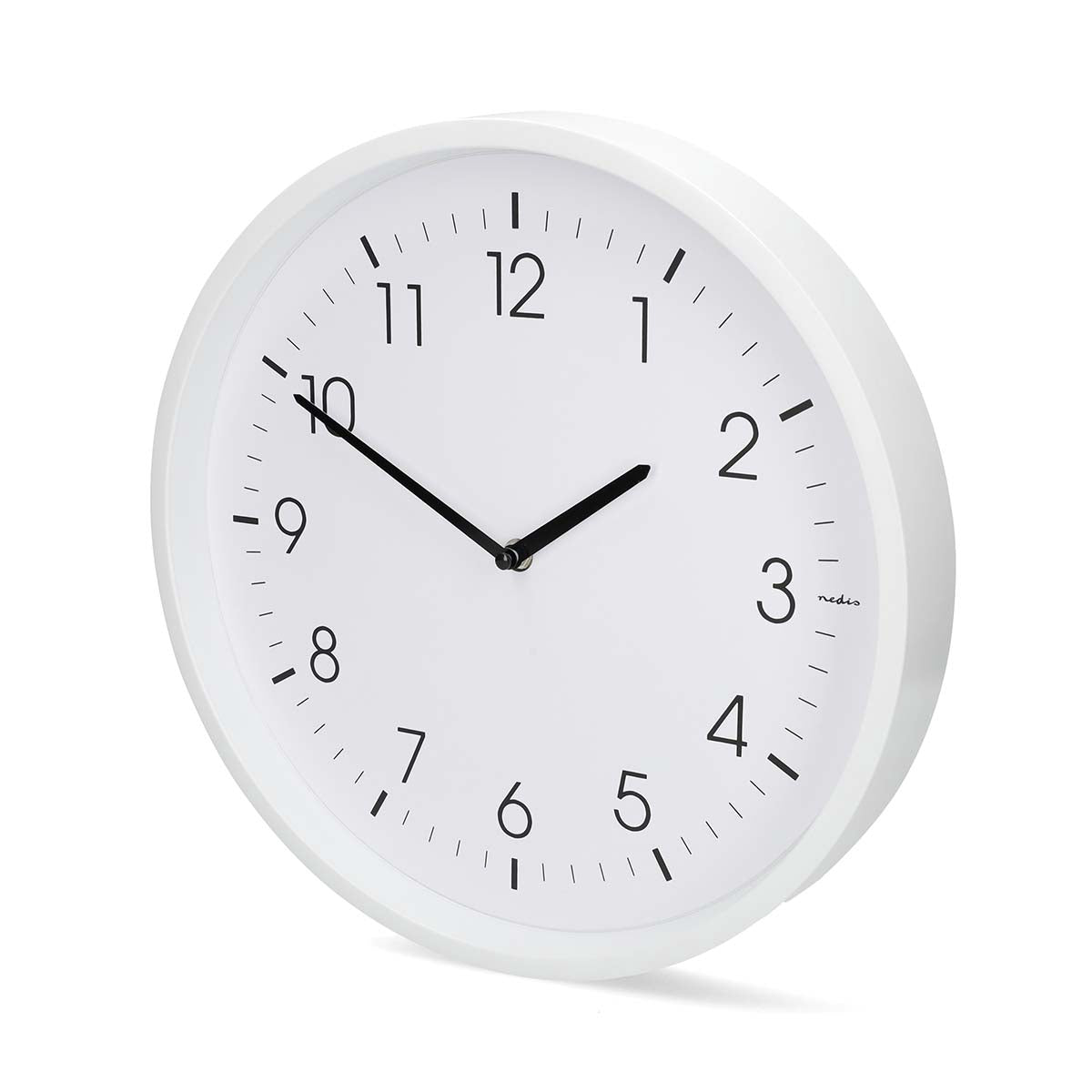 Silent Wall Clock, 360 mm, White ABS, Quartz Movement