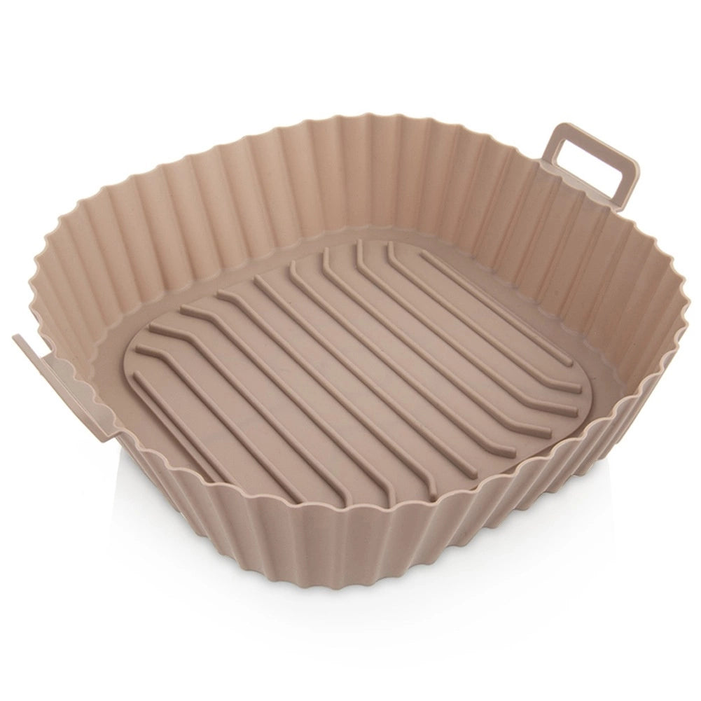 Silicone Air Fryer Liner, Reusable, 22 cm, Beige