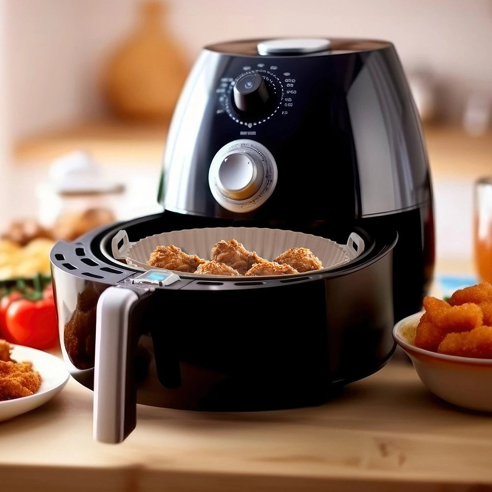 Silicone Air Fryer Liner, Reusable, 23 cm, Beige