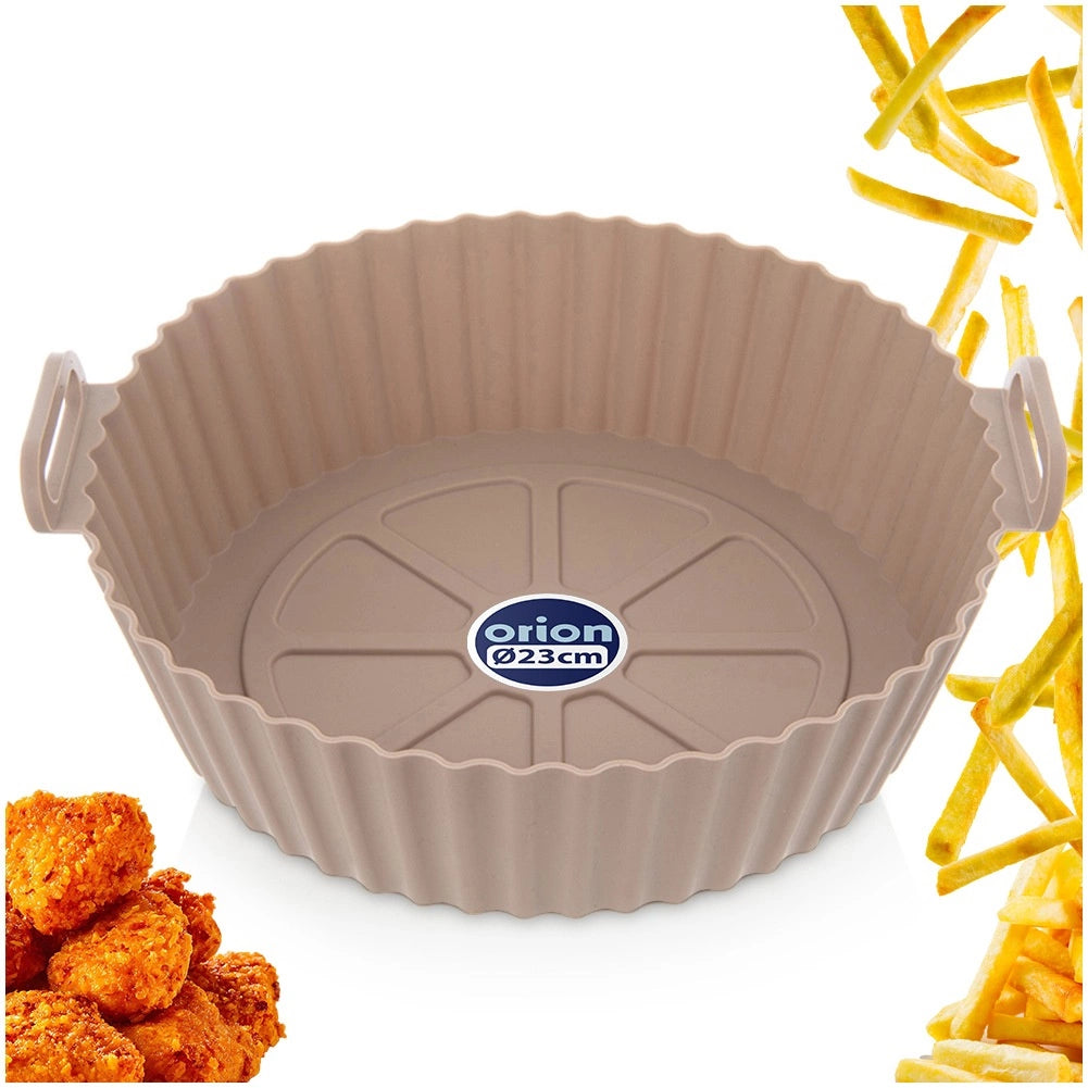 Silicone Air Fryer Liner, Reusable, 23 cm, Beige