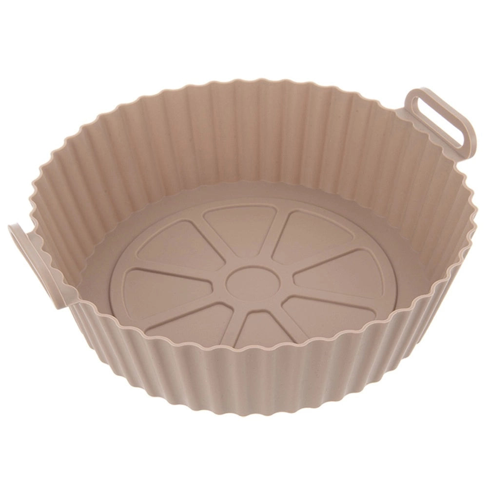 Silicone Air Fryer Liner, Reusable, 23 cm, Beige