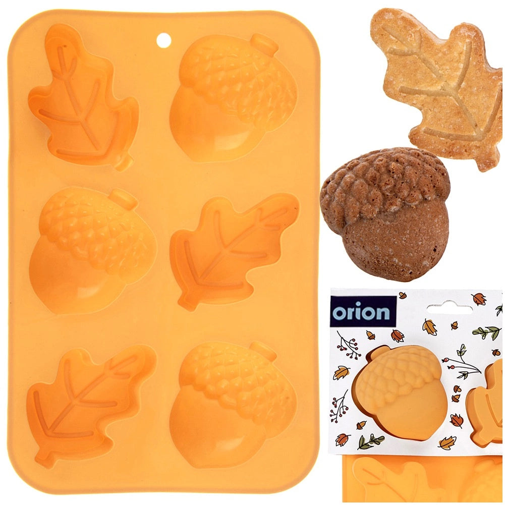 Silicone Autumn Cookie Mold, 6 Shapes, 27x17x3 cm