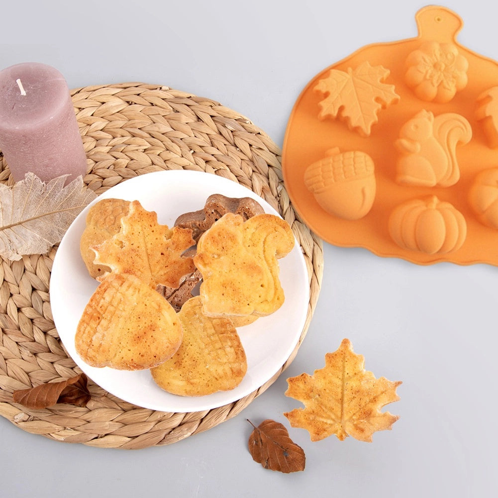 Silicone Autumn Cookie Mold, Non-Stick, 26x25x3 cm