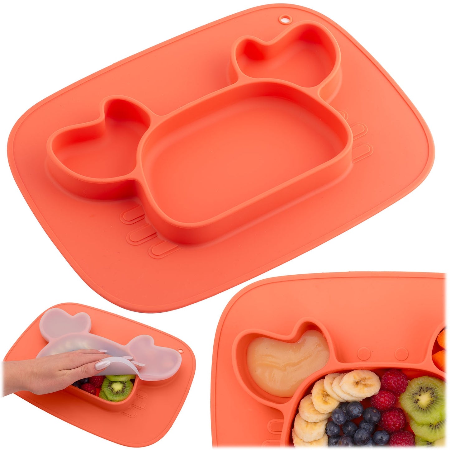 Silicone Baby Feeding Plate, Crab Design