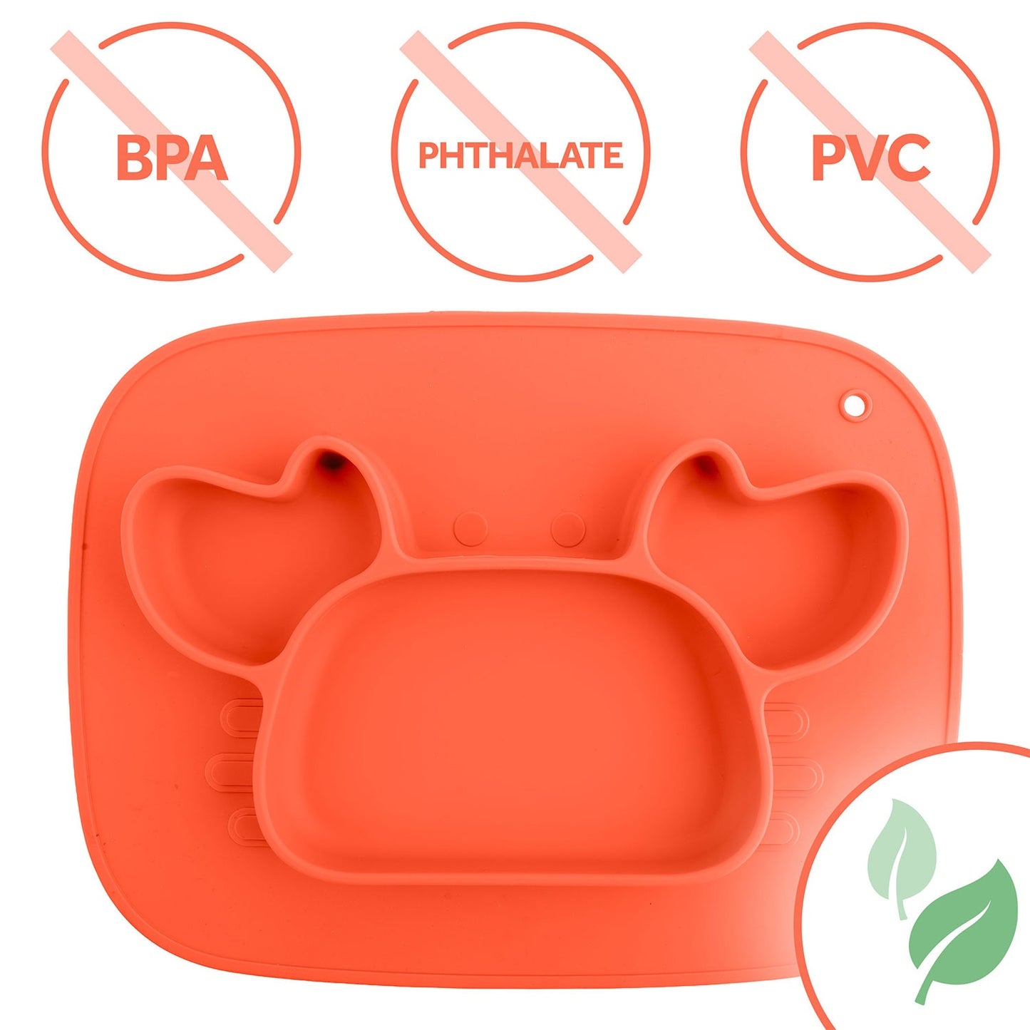 Silicone Baby Feeding Plate, Crab Design
