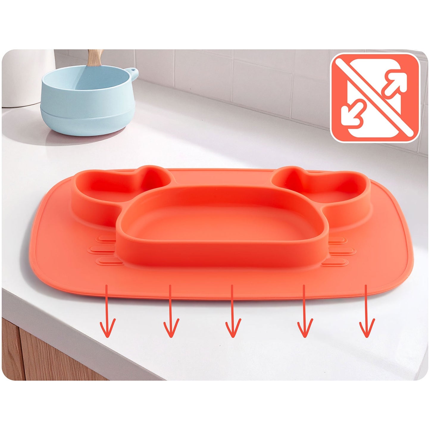 Silicone Baby Feeding Plate, Crab Design