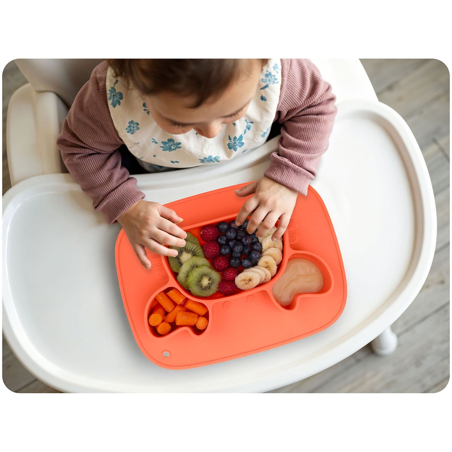 Silicone Baby Feeding Plate, Crab Design