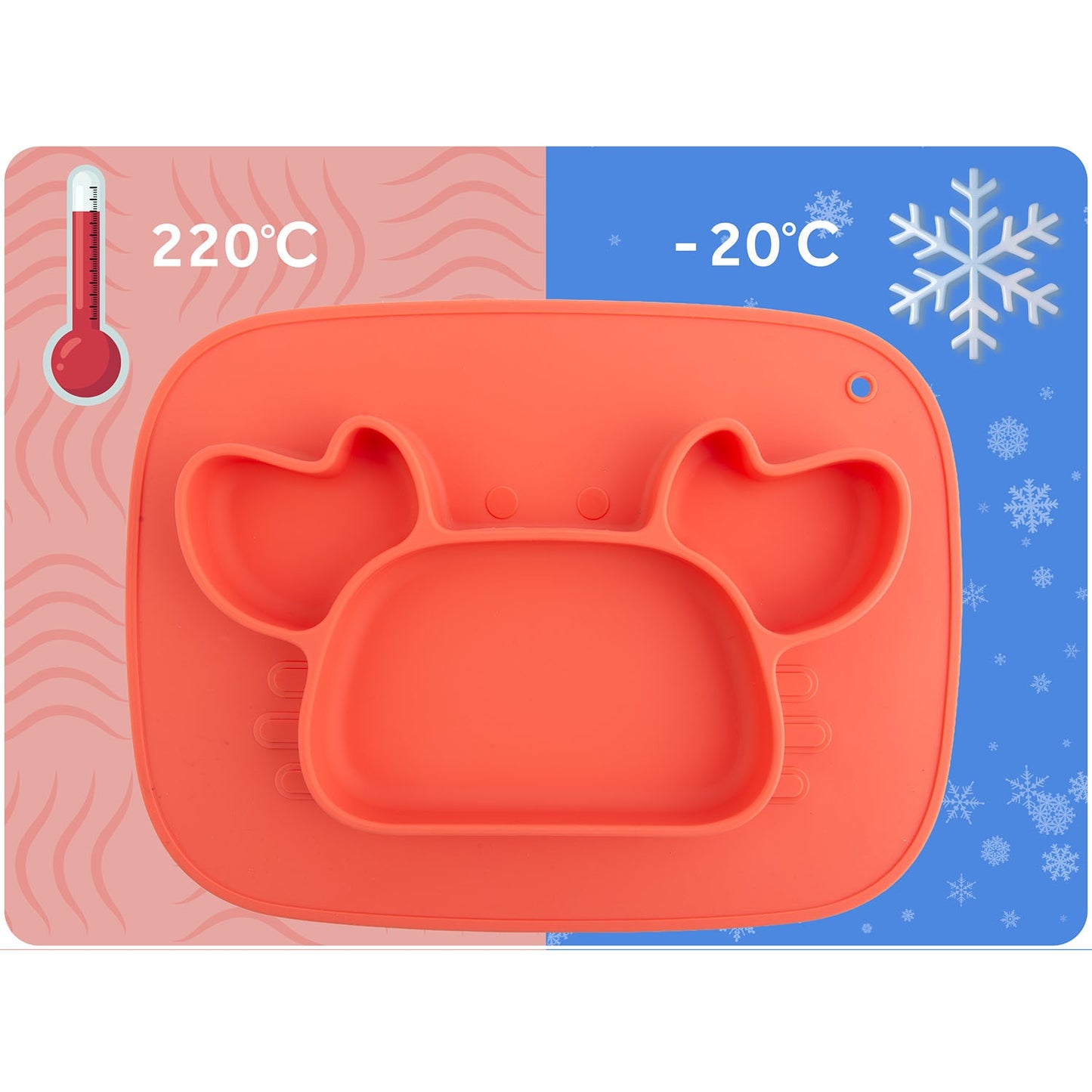Silicone Baby Feeding Plate, Crab Design