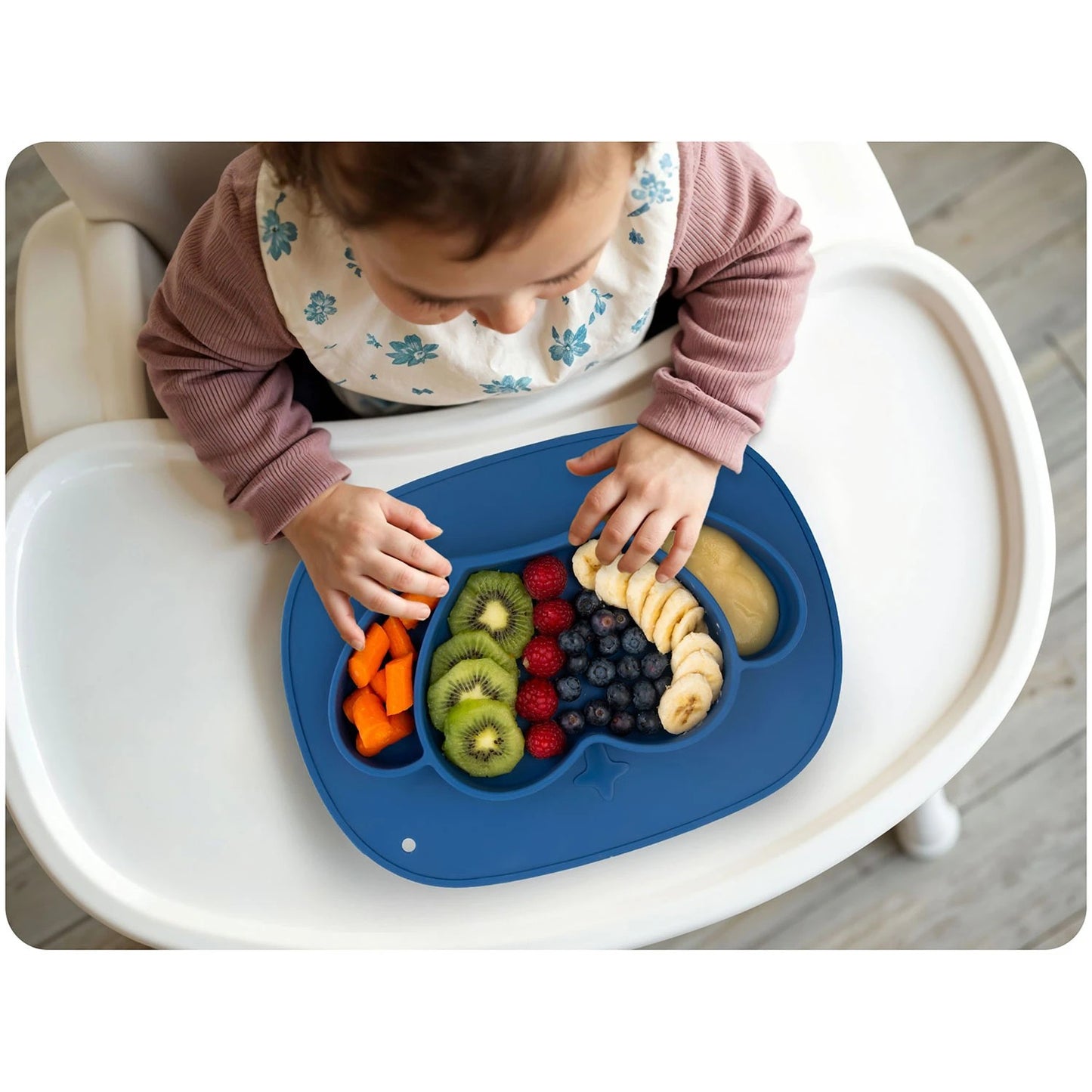 Silicone Baby Feeding Plate, Crown Design