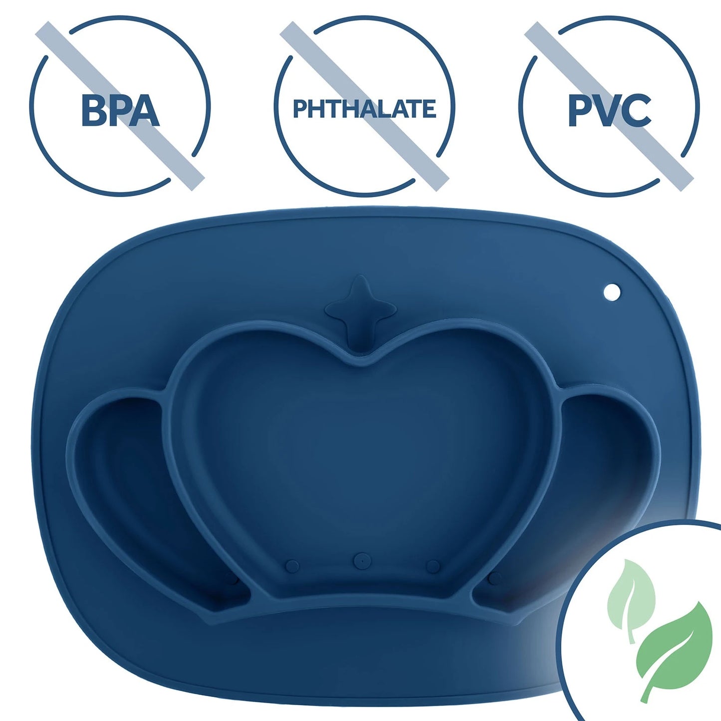 Silicone Baby Feeding Plate, Crown Design