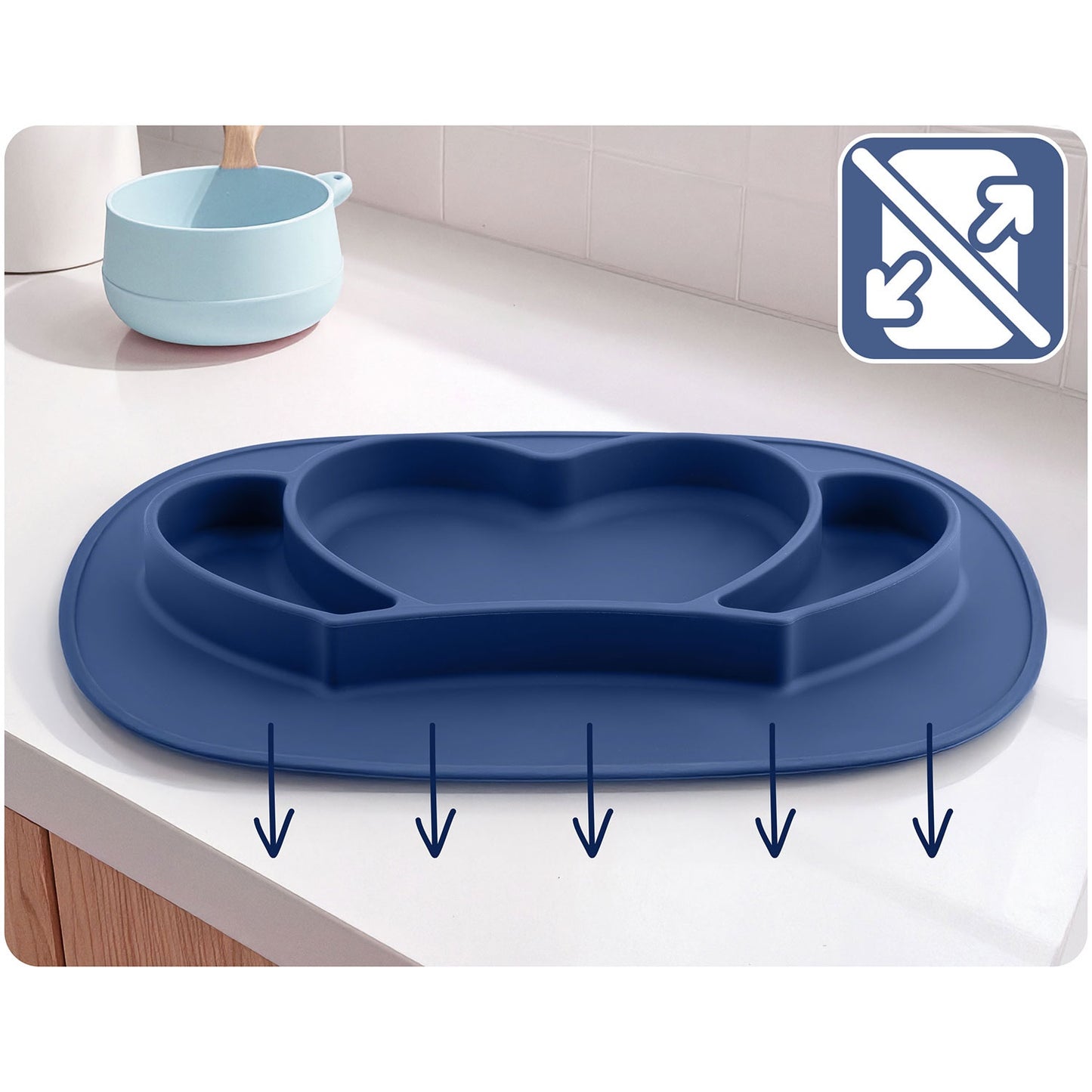 Silicone Baby Feeding Plate, Crown Design