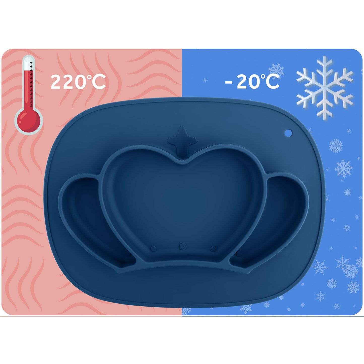 Silicone Baby Feeding Plate, Crown Design