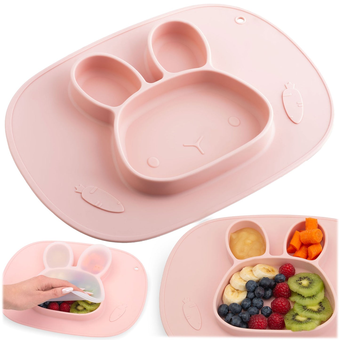 Silicone Baby Feeding Plate, Rabbit Design