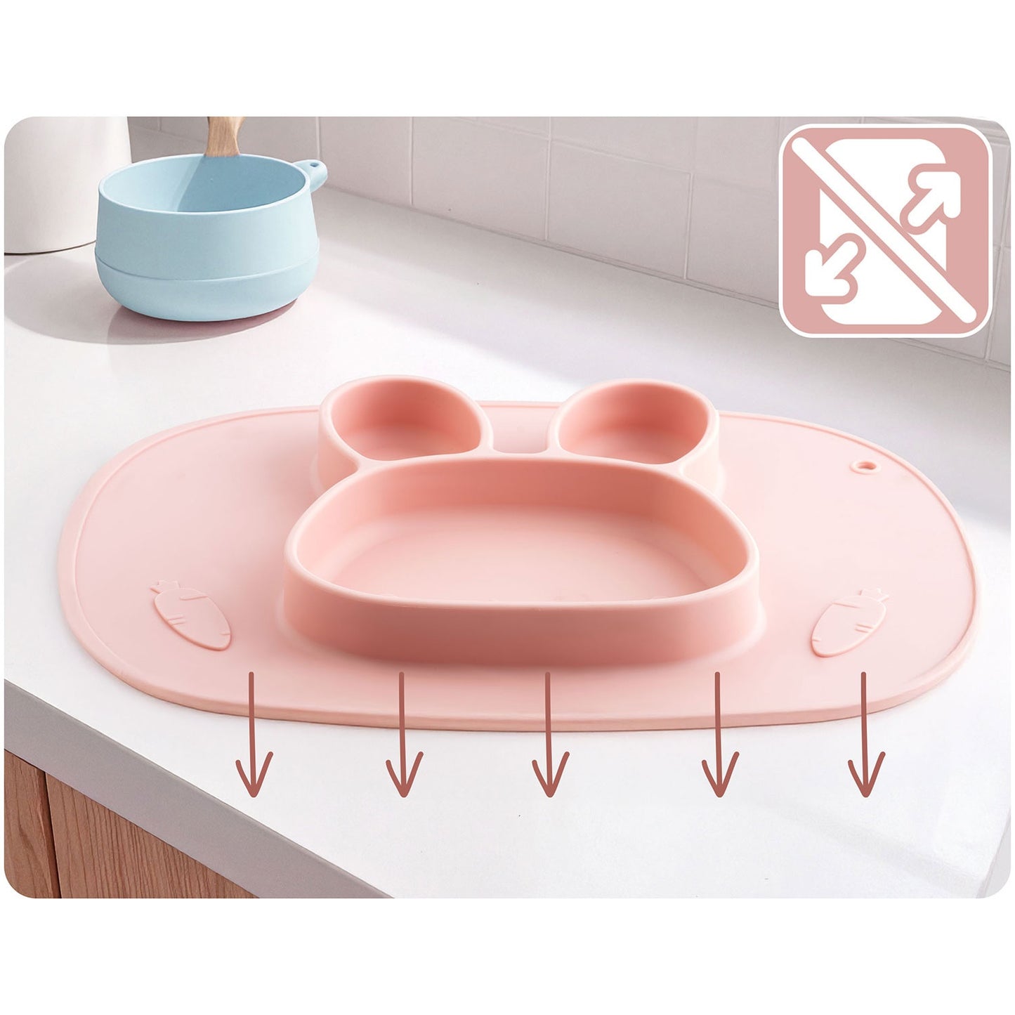 Silicone Baby Feeding Plate, Rabbit Design
