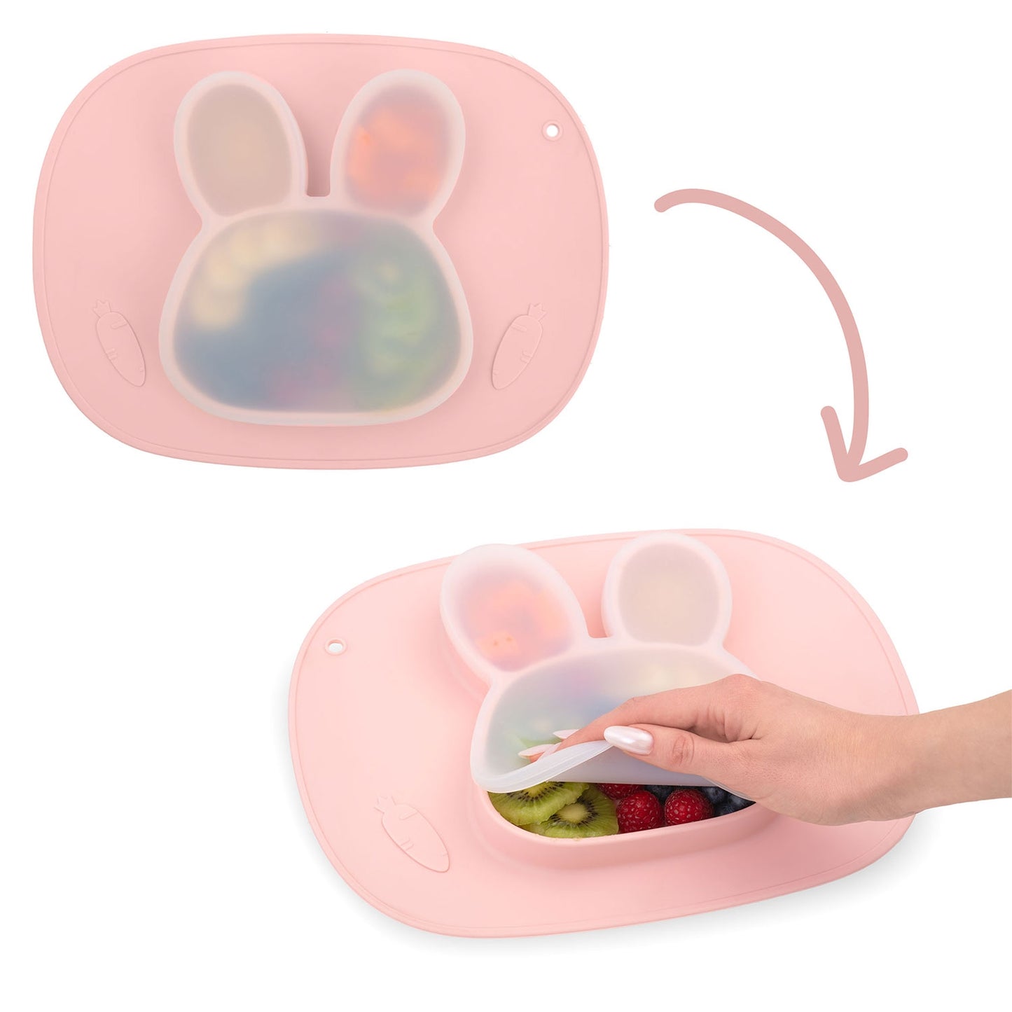 Silicone Baby Feeding Plate, Rabbit Design