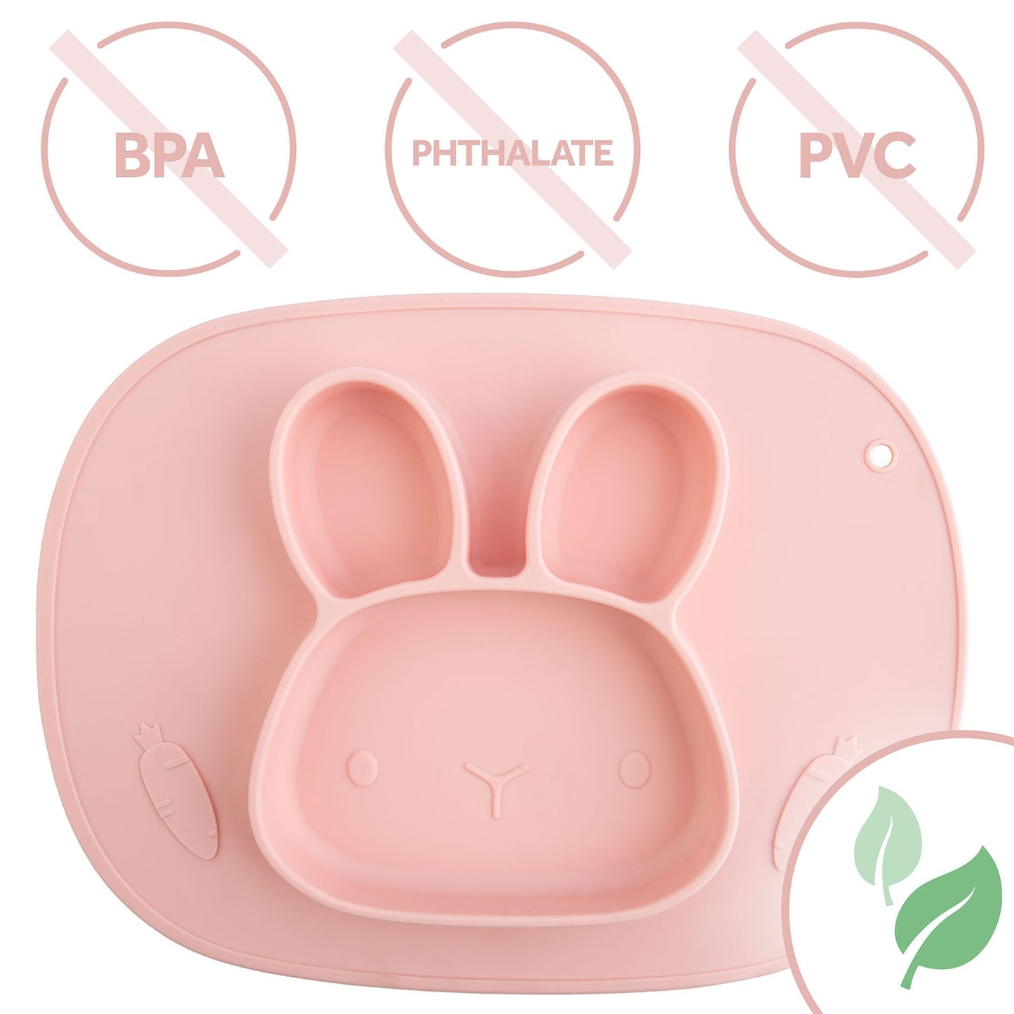 Silicone Baby Feeding Plate, Rabbit Design