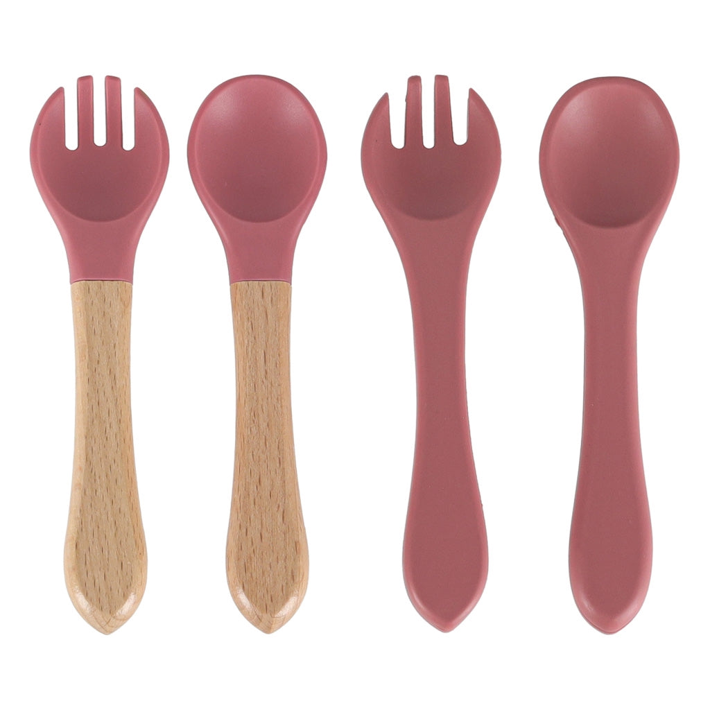 Silicone Baby Feeding Set, 9-Piece Crab, Dark Pink
