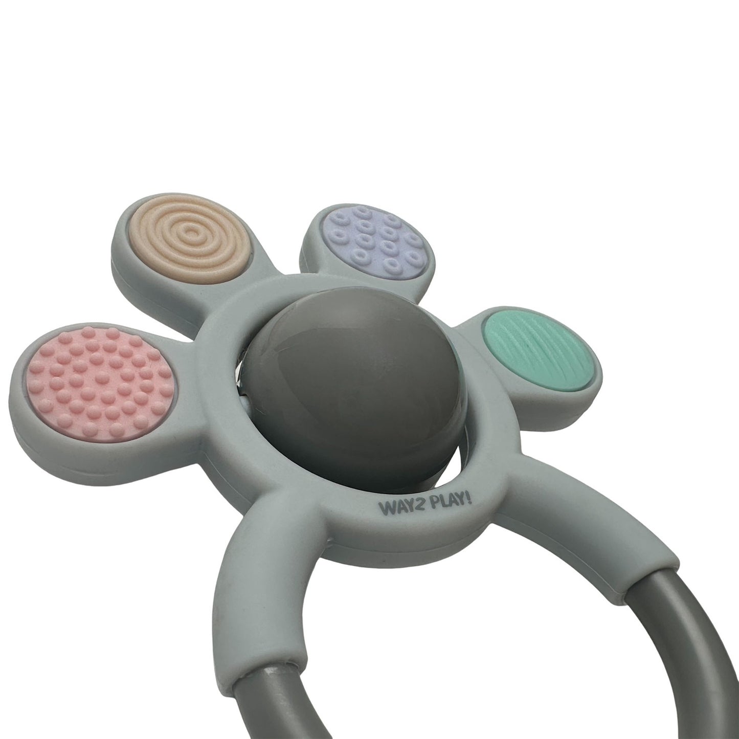 Silicone Baby Teething Ring Rattle, Soothes Gums