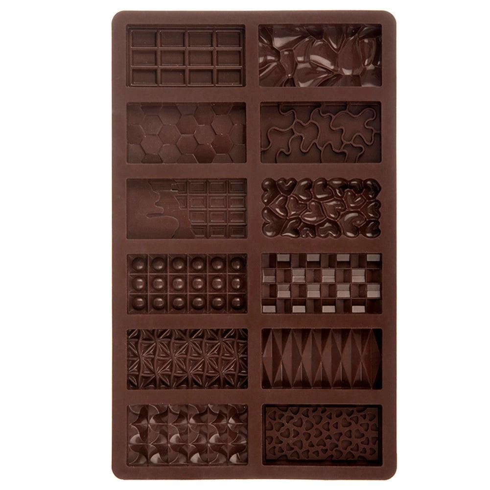 Silicone Chocolate Mold, 27.5x17 cm, 12-Bar Capacity