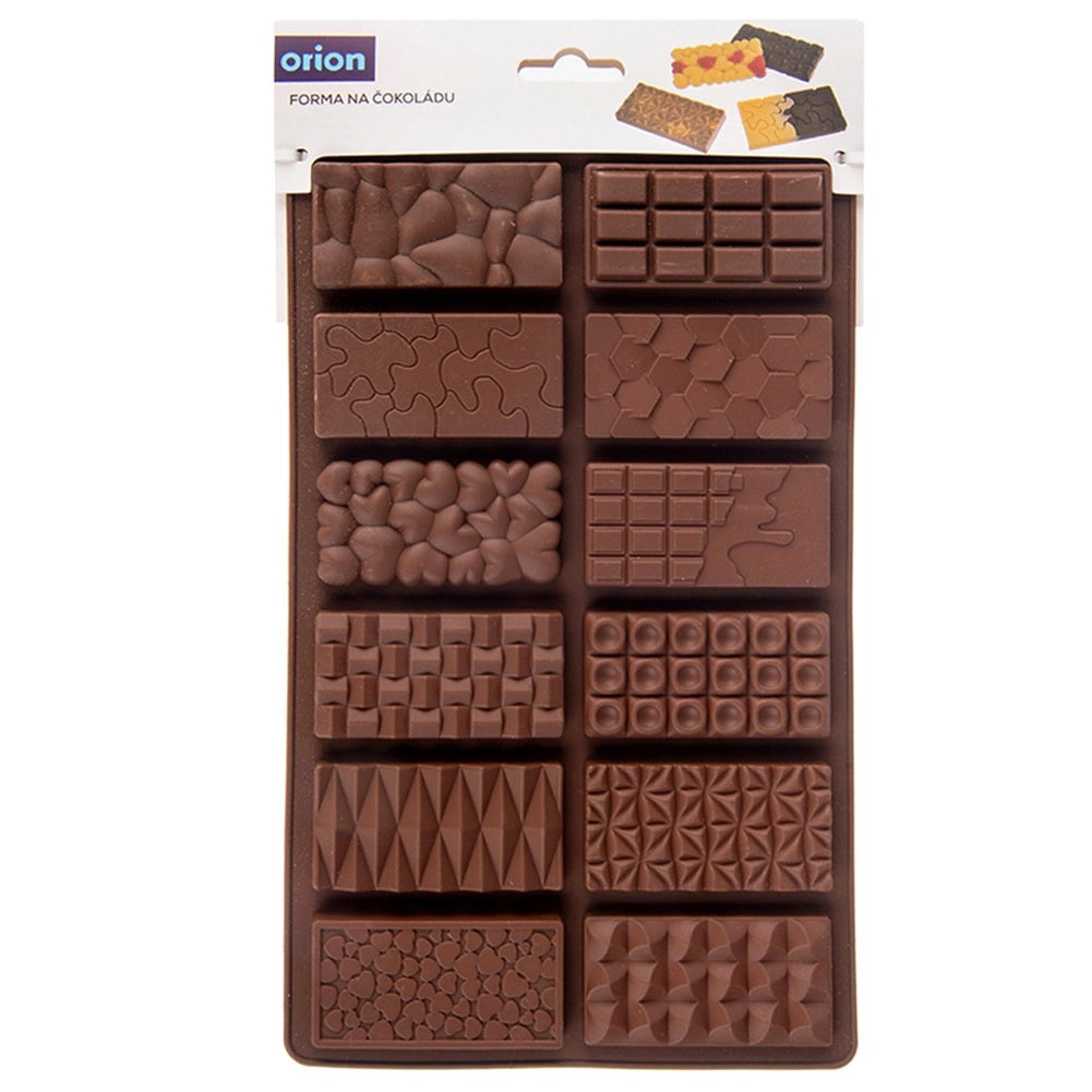 Silicone Chocolate Mold, 27.5x17 cm, 12-Bar Capacity