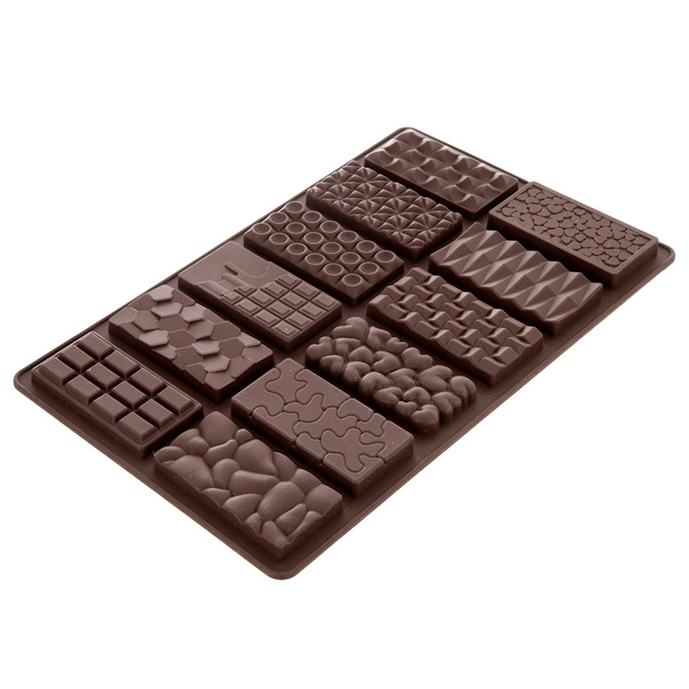Silicone Chocolate Mold, 27.5x17 cm, 12-Bar Capacity