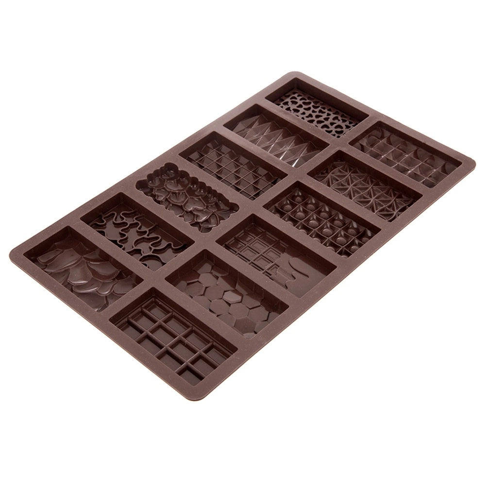 Silicone Chocolate Mold, 27.5x17 cm, 12-Bar Capacity
