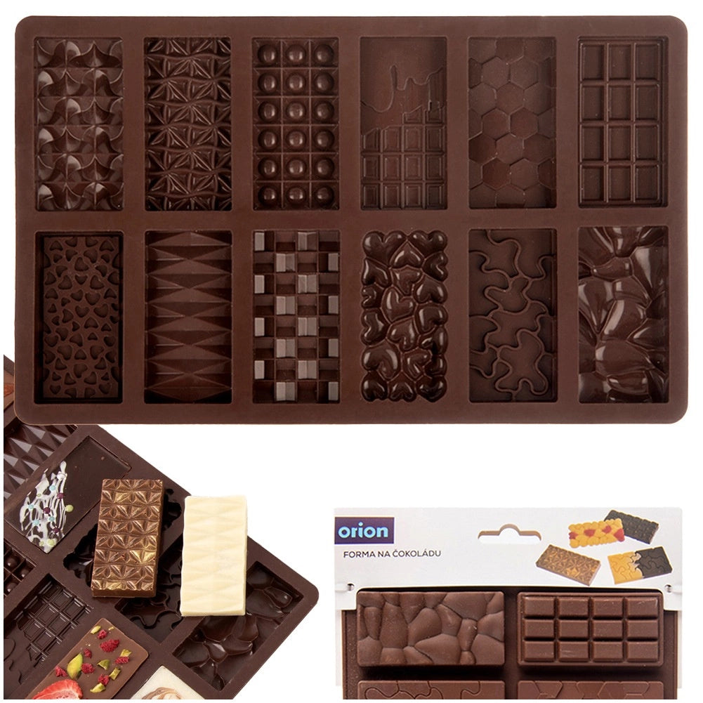 Silicone Chocolate Mold, 27.5x17 cm, 12-Bar Capacity