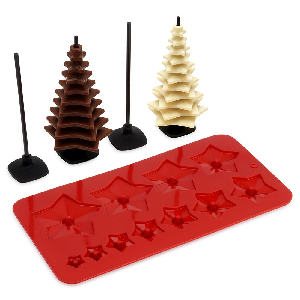 Silicone Chocolate Tree Mold Set, 9 Pieces