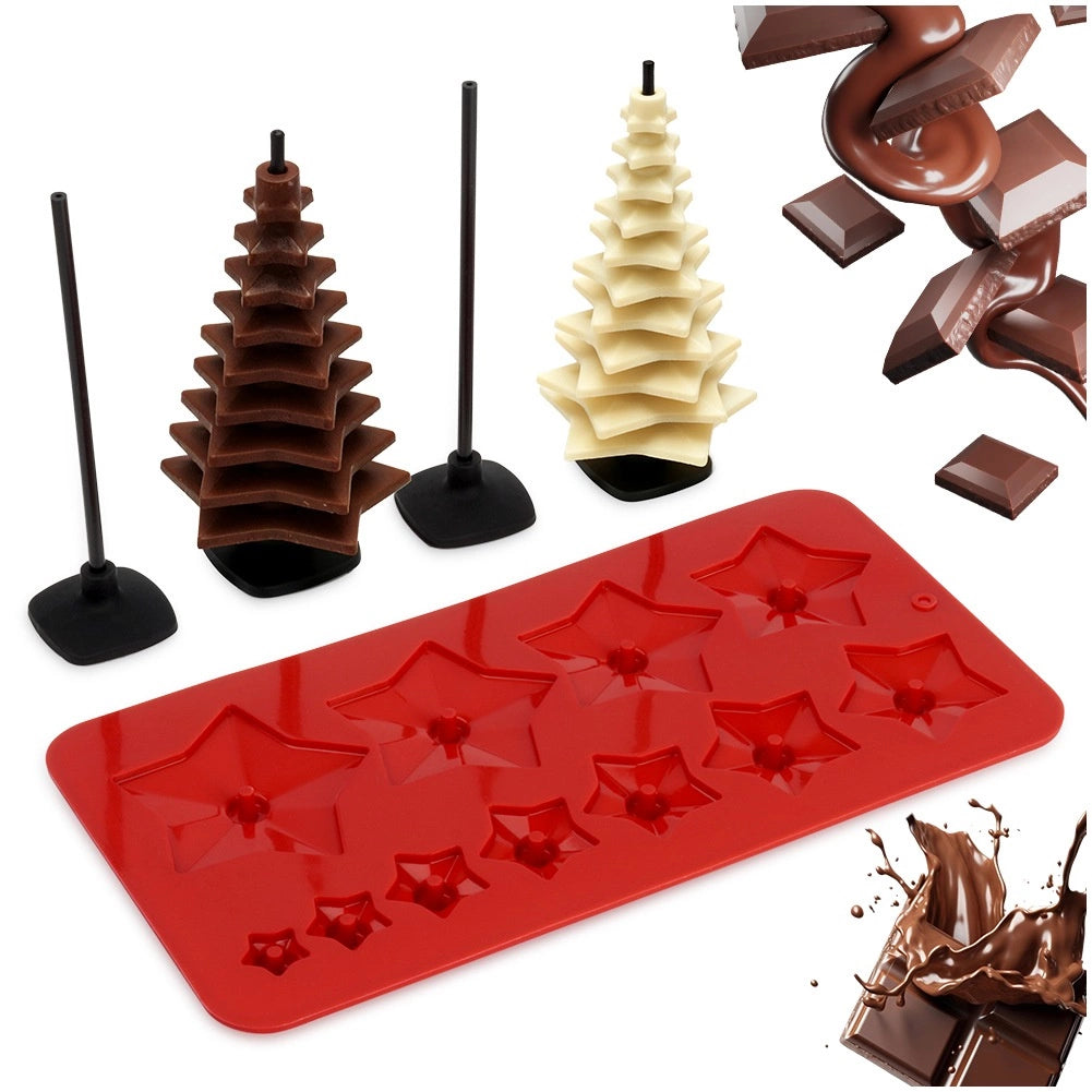 Silicone Chocolate Tree Mold Set, 9 Pieces