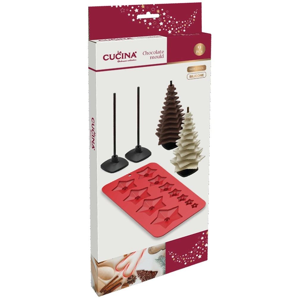 Silicone Chocolate Tree Mold Set, 9 Pieces