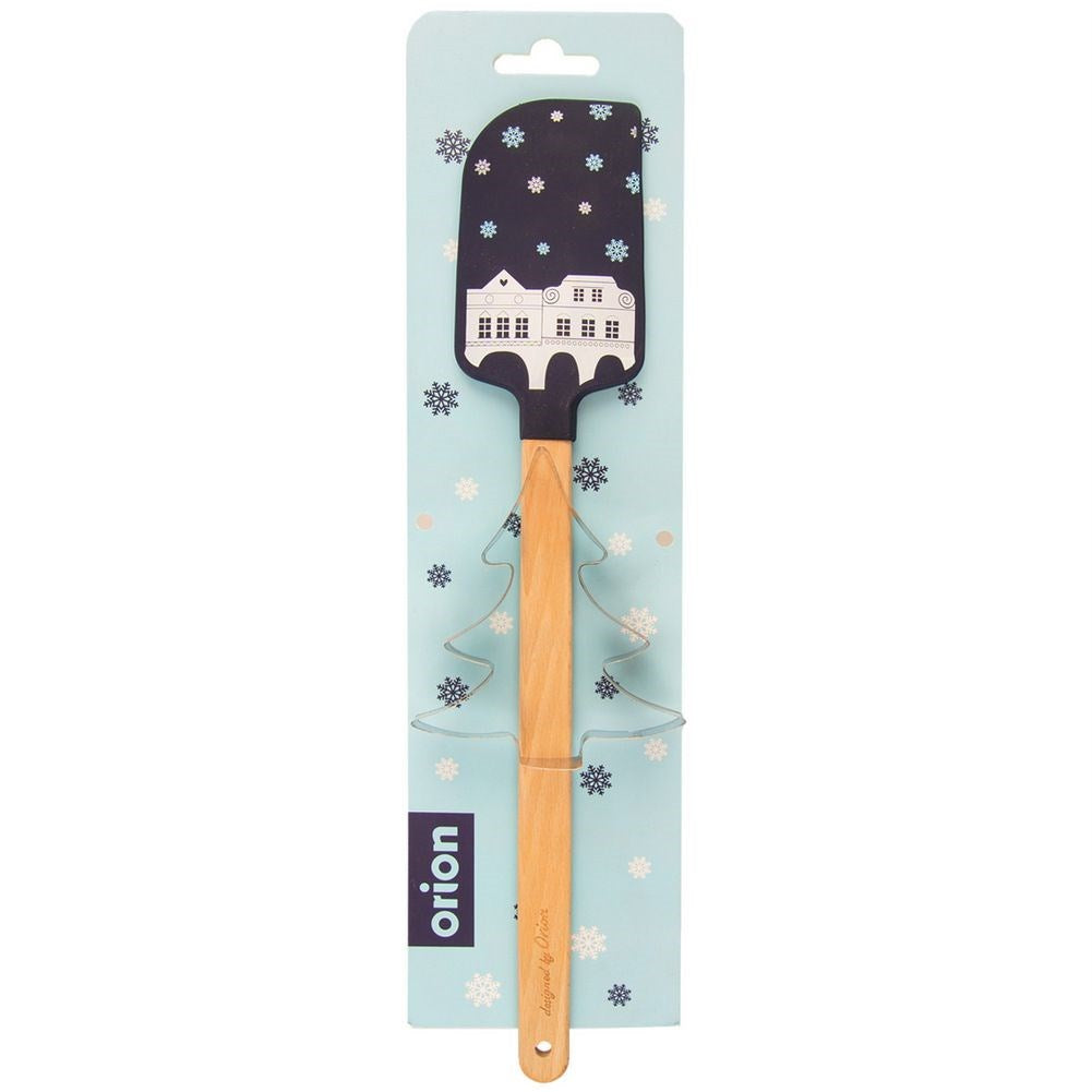 Silicone Christmas kitchen spatula with cookie cutter 29 cm 2 pcs.