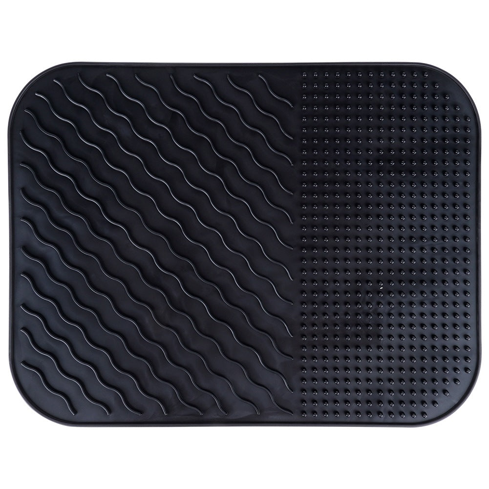 Silicone Dish Drying Mat, Black, 34x26.5 cm