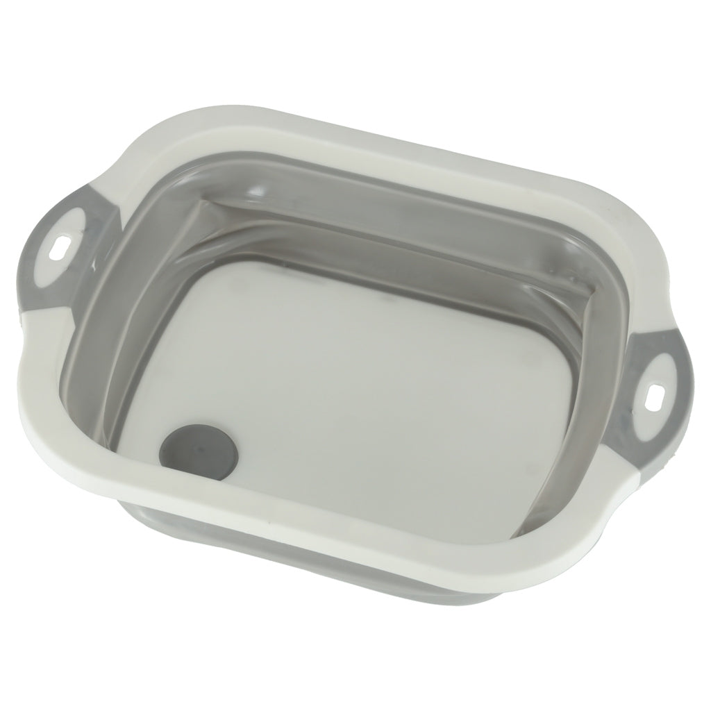 Silicone Folding Bowl with Drain & Cutting Board Combo