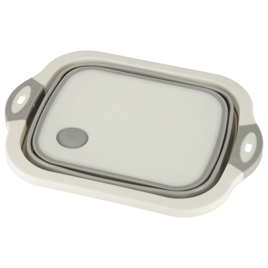 Silicone Folding Bowl with Drain & Cutting Board Combo